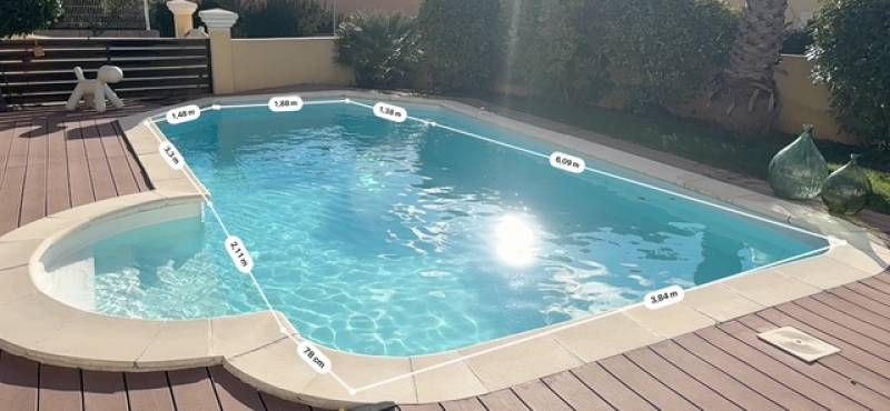 Rénovation remplacement du revêtement d'une piscine en pvc armé à Signes